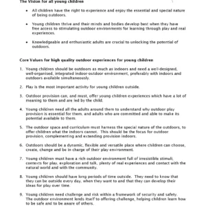 A Vision and Values for Early Years Outdoors