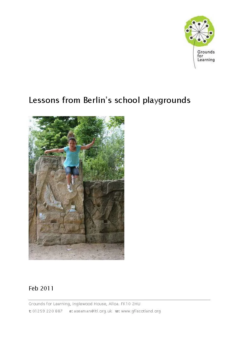 Lessons from Berlin School Playgrounds – Overall Report