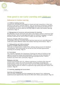 How Good is our Early Learning and Childcare References to Outdoor Learning