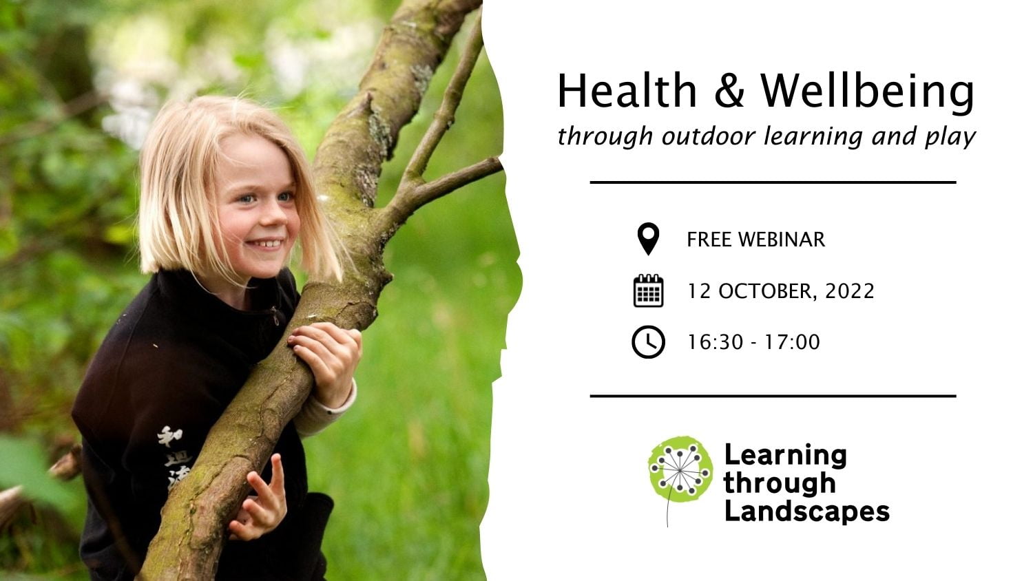 A free webinar on 'Health and Wellbeing through Outdoor Learning and Play'