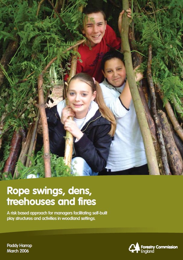 A publication from Forestry England advising on good practice around Rope Swings, Dens, Tree Houses and Fires in woodland. Applicable wherever you are, and within a variety of terrain, this guidance provides a good background context for permanent and semi-permanent play structures or sites for nature play. 