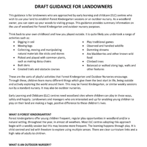Forest Kindergarten - Guidance for Landowners