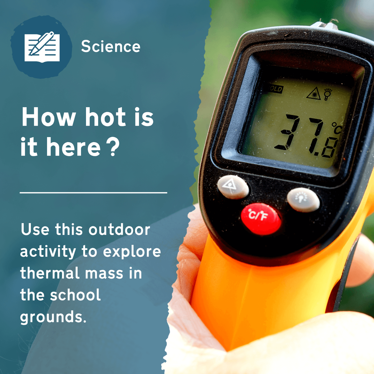 Use this secondary science activity to explore different temperatures around your school grounds. This outdoor lesson idea explores the impact of surface features on temperature and can also be linked to climate change studies.