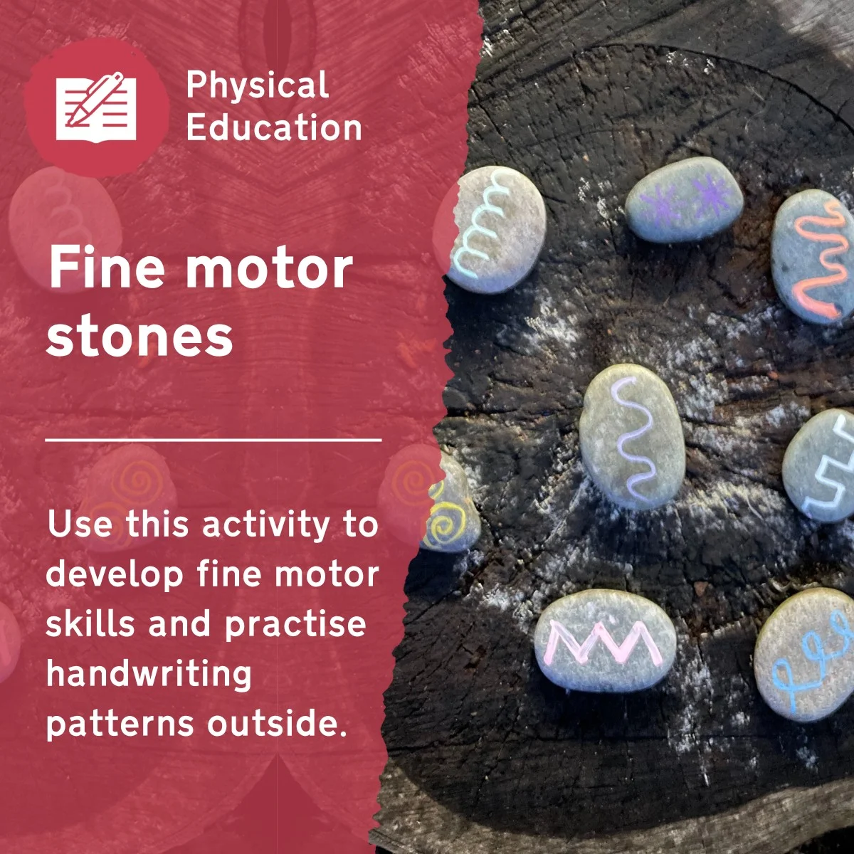 Use this early years activity to develop children's fine motor skills when using mark-making tools. This outdoor lesson idea enables children to creatively practise handwriting patterns.