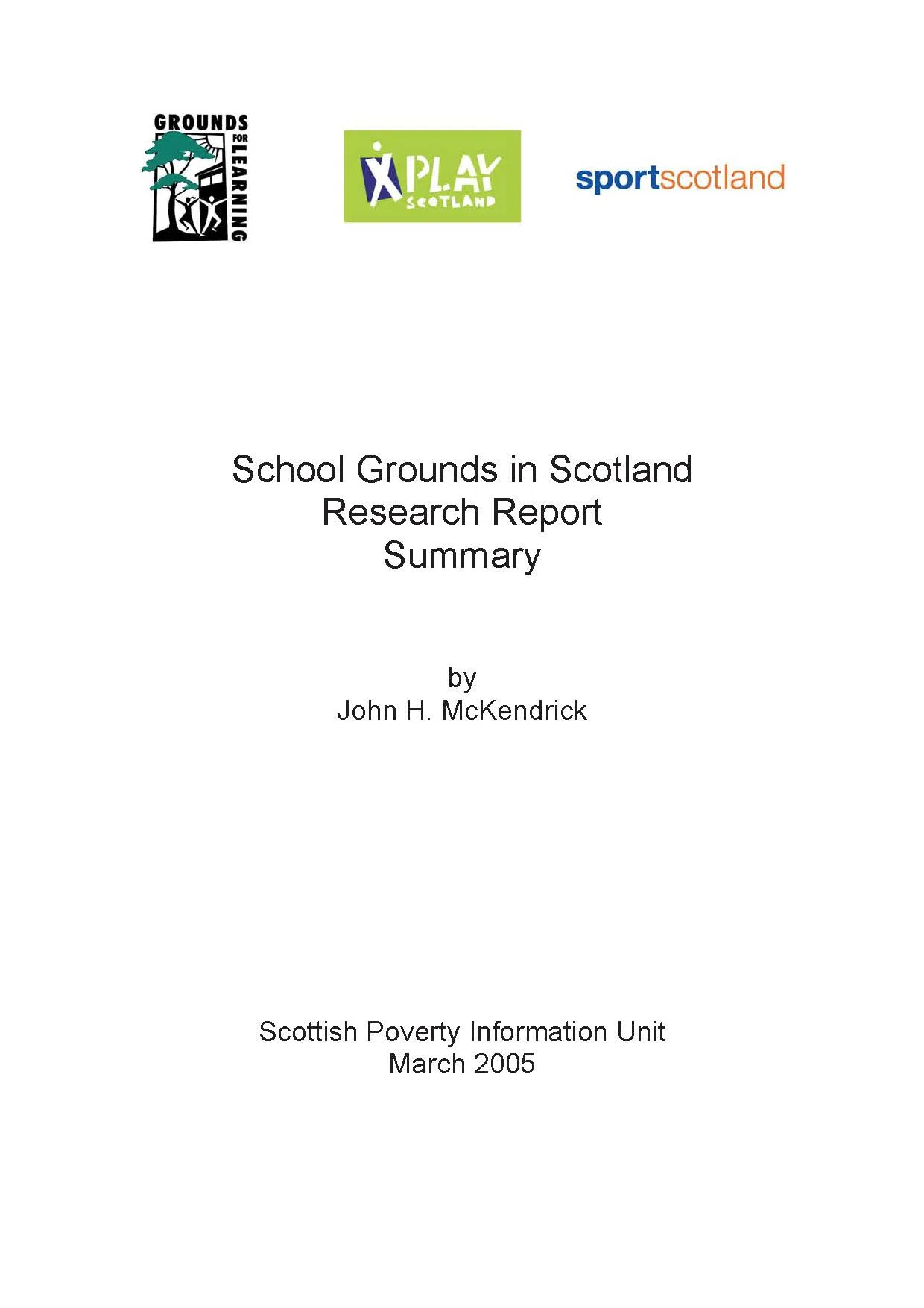 Summary of Scottish School Grounds Survey (2005)