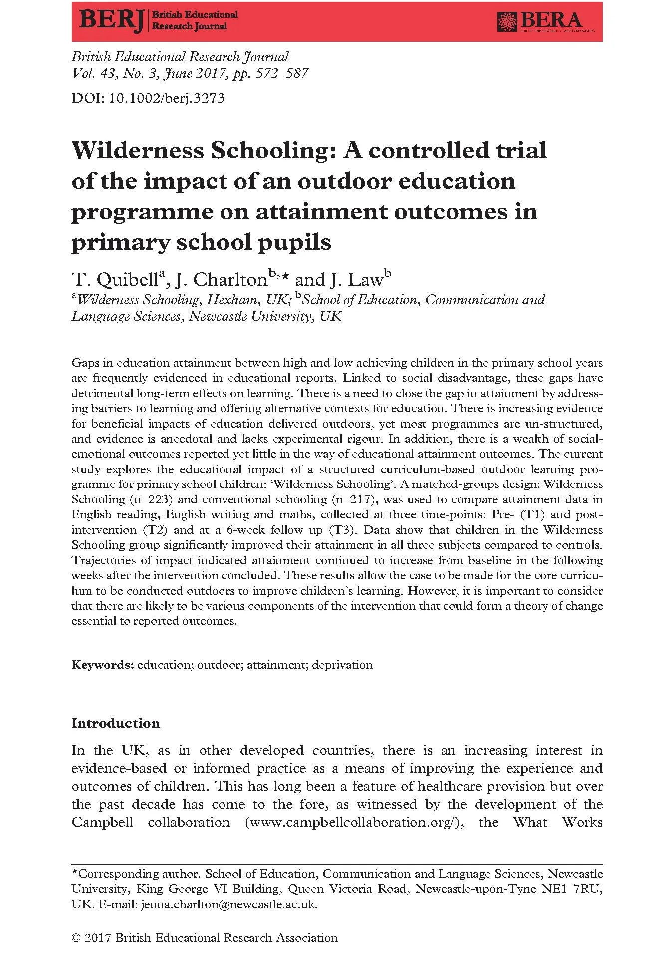 Wilderness Schooling