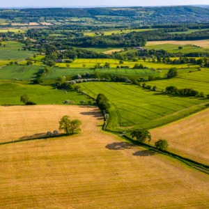 Scenic aerial landscape photography in Yorkshire, UK