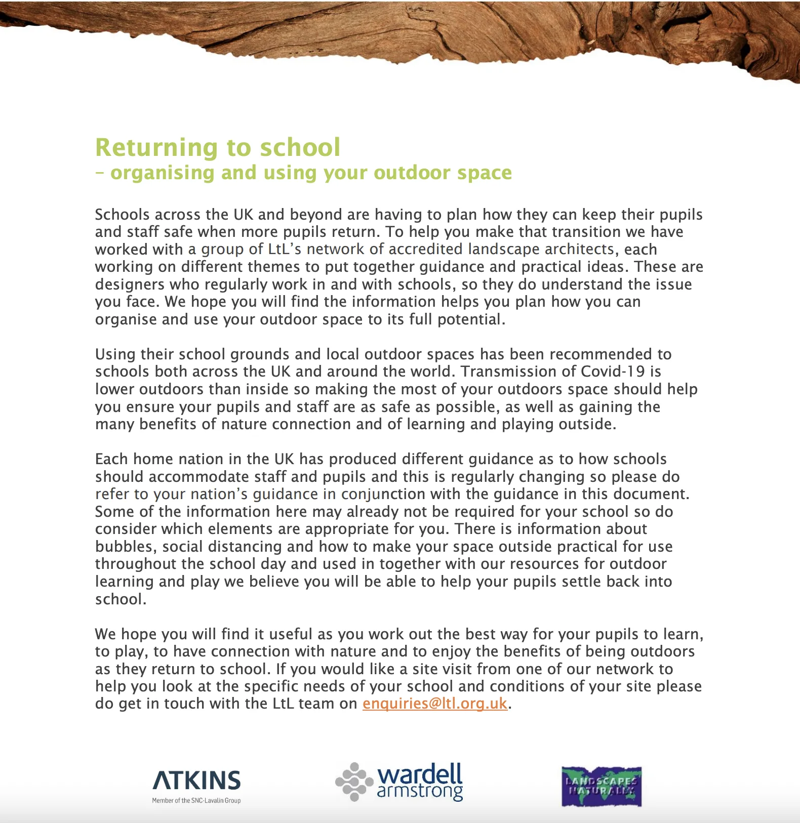 LtL School grounds design and planning – post Covid19