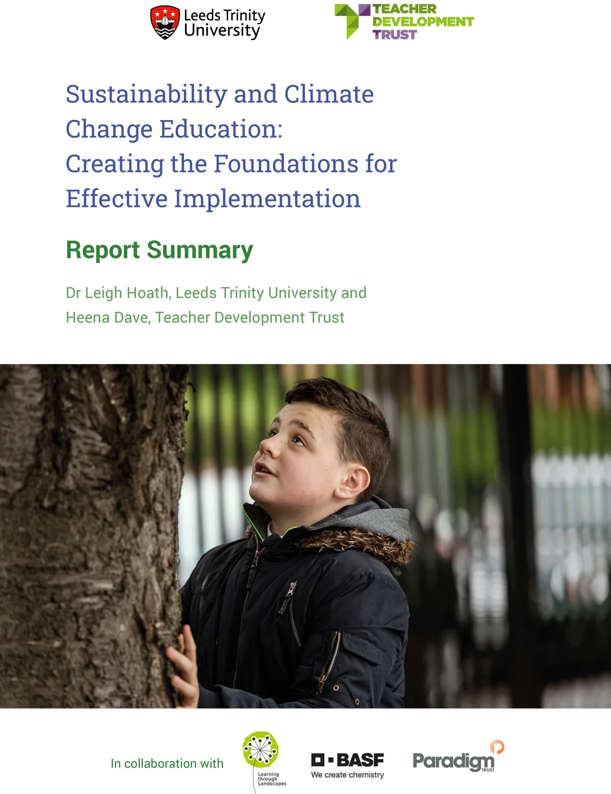 Sustainability and Climate Change Education: Report