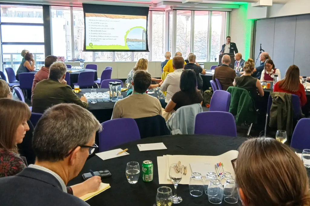 School Grounds Collective attendees watch Matt Robinson's presentation